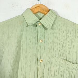 Mint Green Crushed Pattern Shirts (Women's)