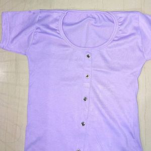 Half Top Button Lavender