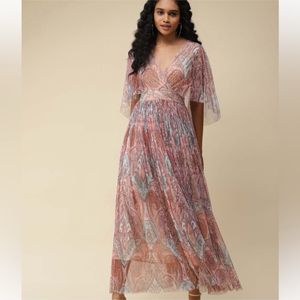 Label Ritu KumarPink Printed Maxi Dress