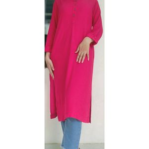 Trendy Women Full Sleve Kurti(S) , Colour: Cerise