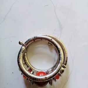 Ethnic Red Bangle Bracelet