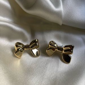 Bonita bow earrings (gold finish)