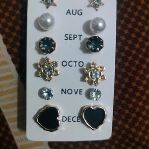 6 pair of Studs Earring Combo+Complimentary Gift