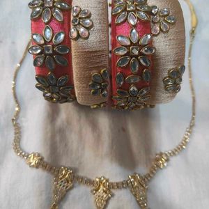 Beautiful Necklace & Handmade Bangles Set