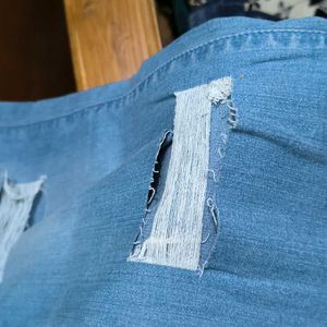 Denim Chapri Ripped Design