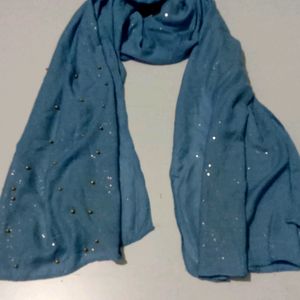 Beautiful Blue Beaded Scarf