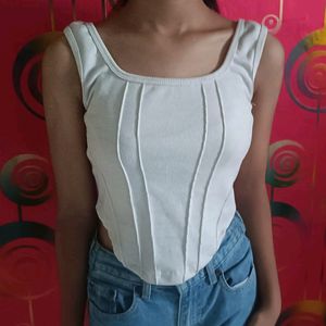 Aesthetic White Corset Top In Low Rate