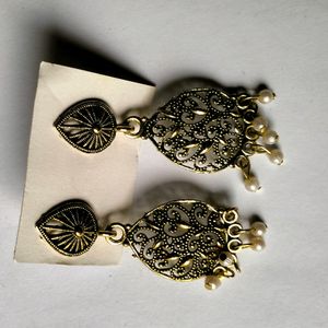 White Peacock Designer Earrings