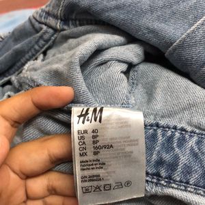 H & M Denim Short Jumpsuit