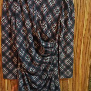 Korean Warm Checked Dress