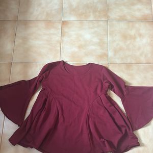 Maroon Peplum Top