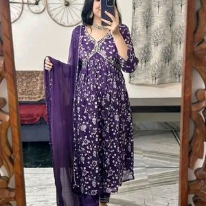 Aliya Cut Kurti Pent Set With Dupatta