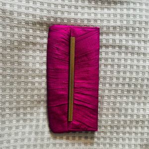 Fabindia Silk Clutch In Purple