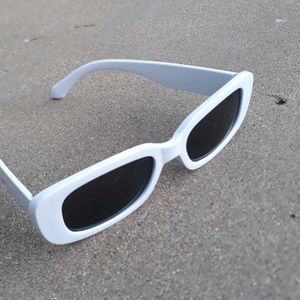 Rectangular White Sunglasses 🕶️