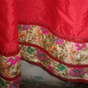 Red Lehenga Skirt