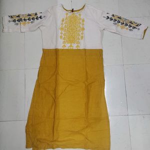 White & Yellow Kurti