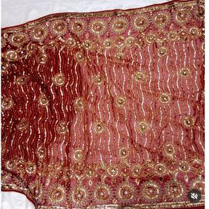 Red Rust Gorgeous Beautiful Saree