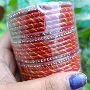 Lac Bangles Red and Golden Colour 💕💕