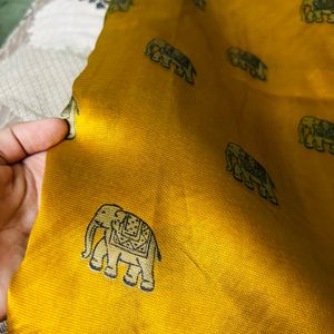 Mustard Silk Saree With Blouse