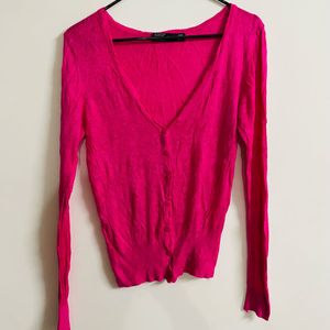 Zara Pink Knitted Cardigan Top