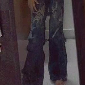 Vintage denim baggy jeans for women