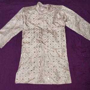 Vintage Embroidered Kurta - Mirror Work & Floral P