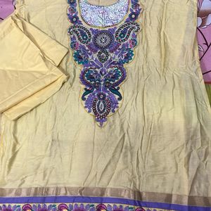 Yellow Suit With Embroidery