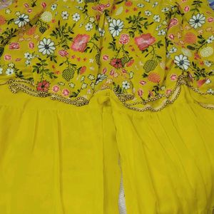 Yellow Georgette Haldi Designer Outfit