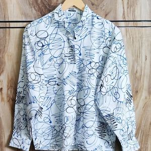 White Printed Shirt Size-36