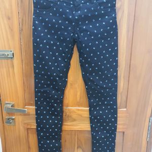 Printed Black Jeans(Women)