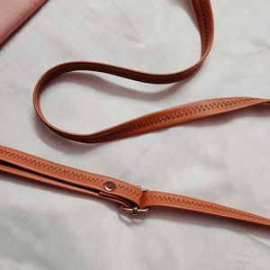 Peach And Brown Sling Bag