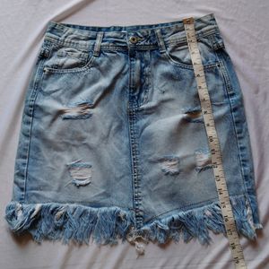 Blue Denim Mini Skirt