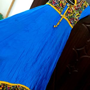 Elegant Royal Blue 💙 Flared Anarkali Kurta