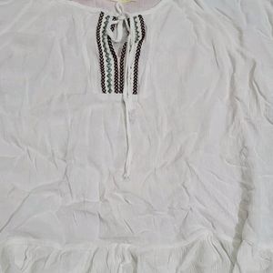 Beautiful White Cape Type Top For Girls (New One )