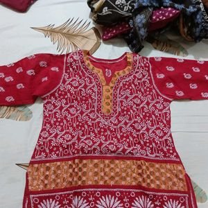 Original New Short Chicken Kurti ( Lucknow Specia)