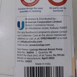 Luvlap Manual Breast Pump