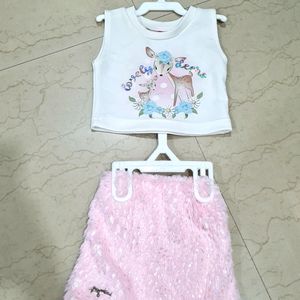 Partywear Girls Top & Skirt - 9-12mo