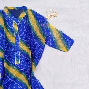 Blue Ombre Bandhani Kurta