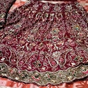Bridal Lehenga Choli With Dupatta Handwork