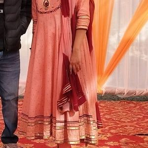 Pink Anarkali Suit Set