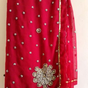 Heavy Red Saree For New Bride