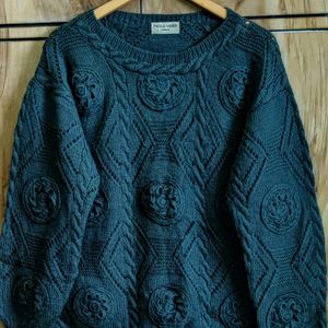 Charcoal Colour Designer Sweater Size-42