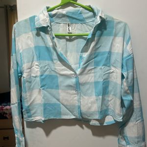 Cropped Light Blue Shirt