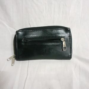 Black Leather Purse Women's Wallet Girls Handbag