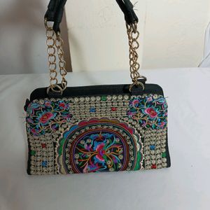 Multicolor Embroidered Casual Sling Bag (Women)