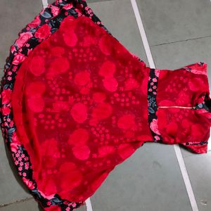 Red flower Western top