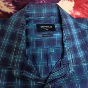 Peter England Shirts In Blue Colour