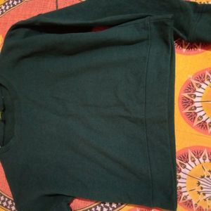 Green Solid Sweatshirt