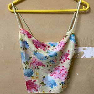 Yellow Floral Crop Top