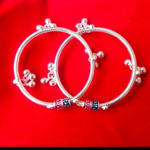 Pure Silver Baby Ghungroo Foot Kada(22.730gm)